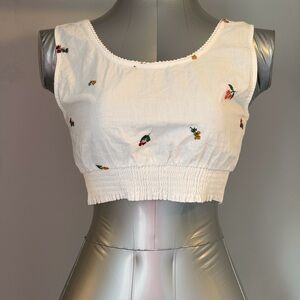 Kendall & Kylie White Floral Crop Top